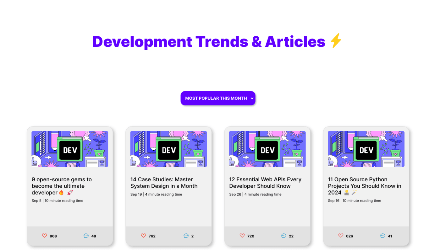 Preview of Dev Trends - Created by Chad Probert